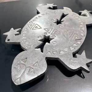 XL Silver Deco Metal Turtle 5.5 Long Vintage New ( Showcase Sample ) Piece